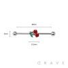 CHERRY 316L SURGICAL STEEL INDUSTRIAL BARBELL